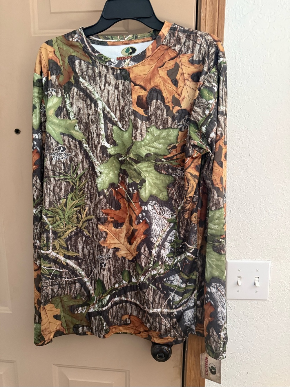 Mossy Oak Men's Long Sleeve Camo Top - Brown/Green/Orange